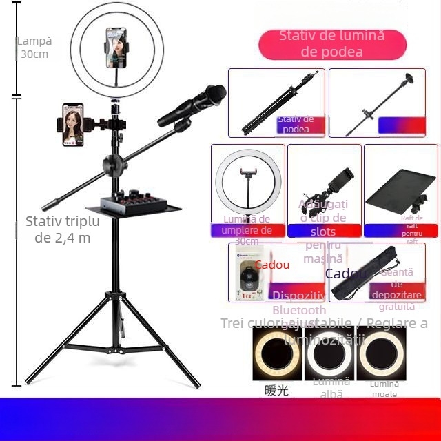 Deer Suport de podea pentru telefon – trepied pentru transmisiuni live, plastic, stil simplu