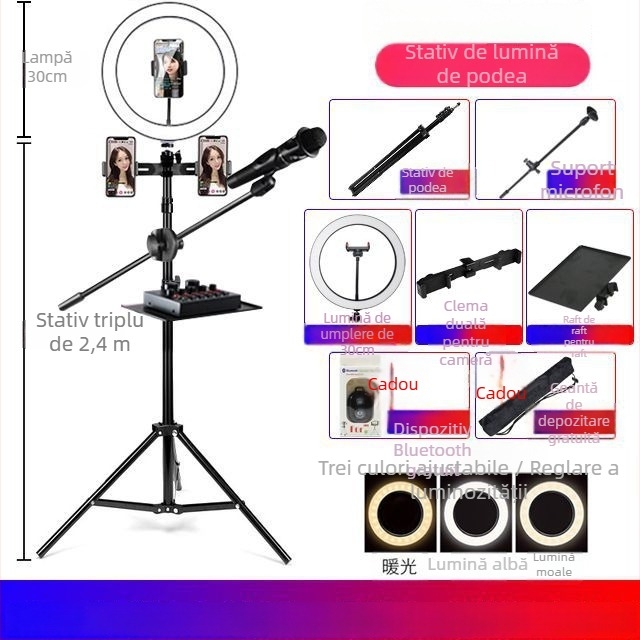 Deer Suport de podea pentru telefon – trepied pentru transmisiuni live, plastic, stil simplu
