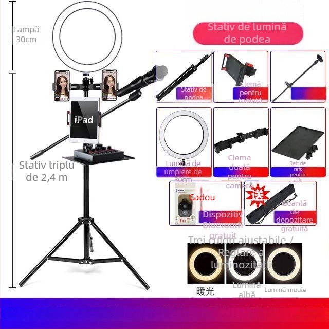 Deer Suport de podea pentru telefon – trepied pentru transmisiuni live, plastic, stil simplu