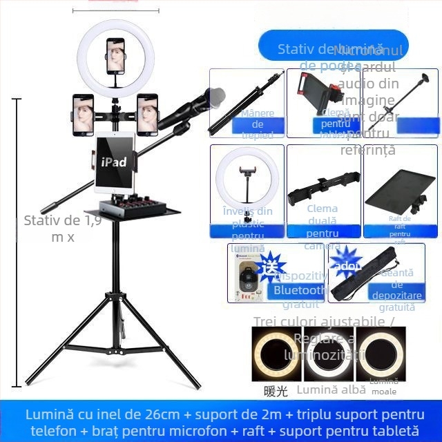 Deer Suport de podea pentru telefon – trepied pentru transmisiuni live, plastic, stil simplu