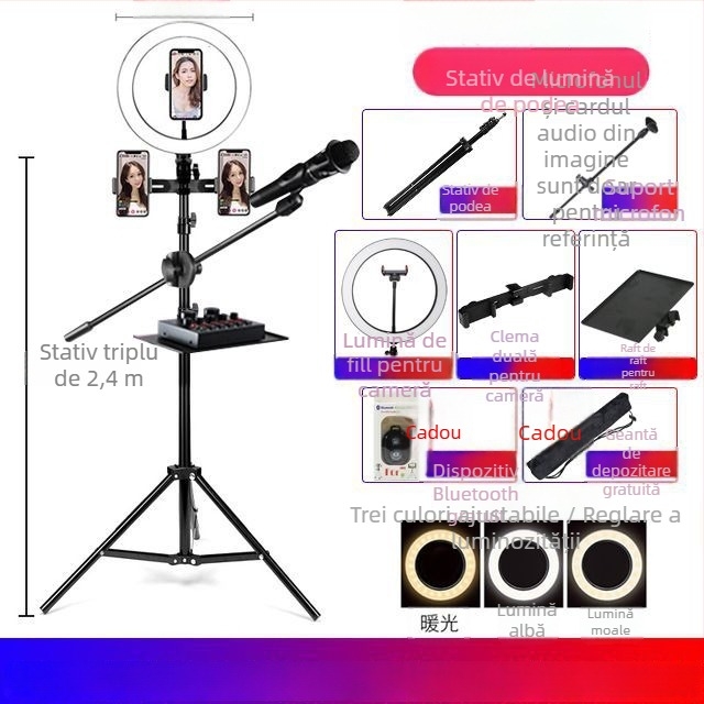 Deer Suport de podea pentru telefon – trepied pentru transmisiuni live, plastic, stil simplu