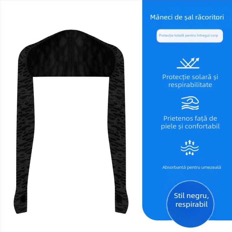 Manșete de protecție solară pentru activități în aer liber, din poliester, respirabile, unisex, potrivite pentru ciclism