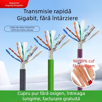 Cablu Ethernet industrial CAT5/6, flexibilitate înaltă, 8 conductori, ecranare dublă, compatibil drag-chain, aplicații servo