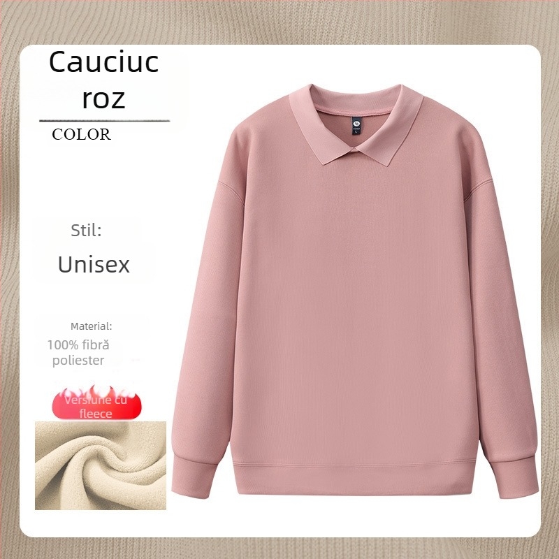 Hanorac de lucru pentru salonul de manichiură, cu logo publicitar, mâneci lungi, fără glugă, buzunare laterale, țesătură din bumbac coreean/poliester