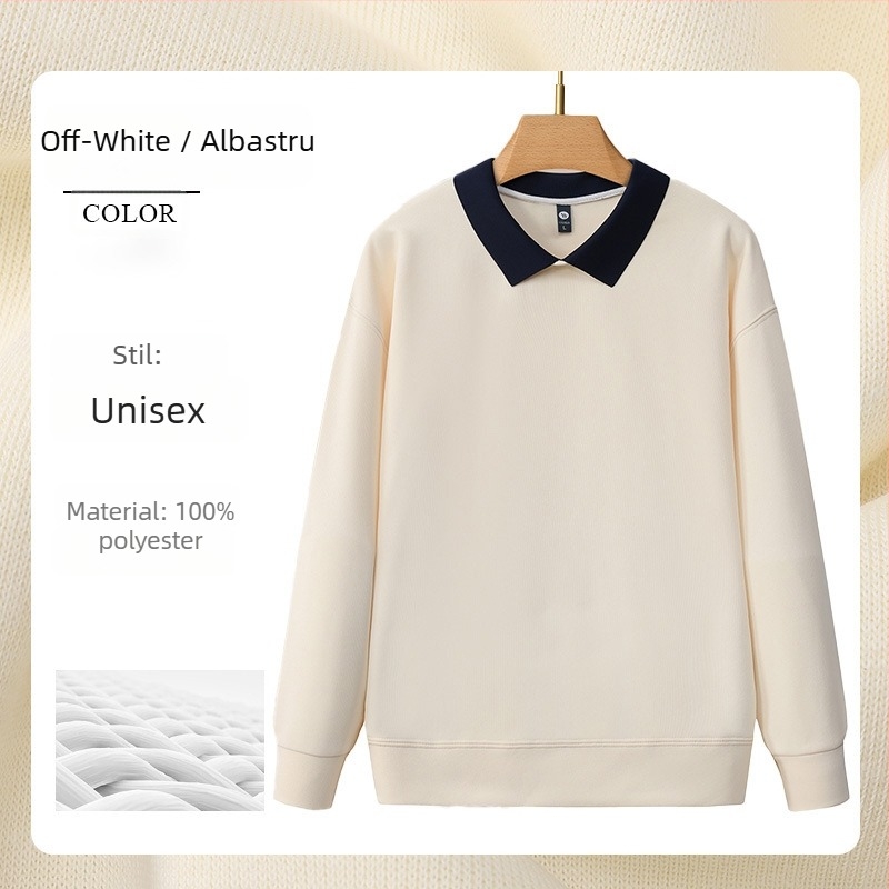 Hanorac de lucru pentru salonul de manichiură, cu logo publicitar, mâneci lungi, fără glugă, buzunare laterale, țesătură din bumbac coreean/poliester