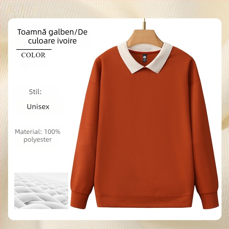 Hanorac de lucru pentru salonul de manichiură, cu logo publicitar, mâneci lungi, fără glugă, buzunare laterale, țesătură din bumbac coreean/poliester