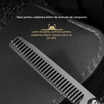 Foarfecă de îngrijire pentru animale de companie – foarfeci curbate pentru păr de câine, oțel inoxidabil 4Cr, Sillyfu