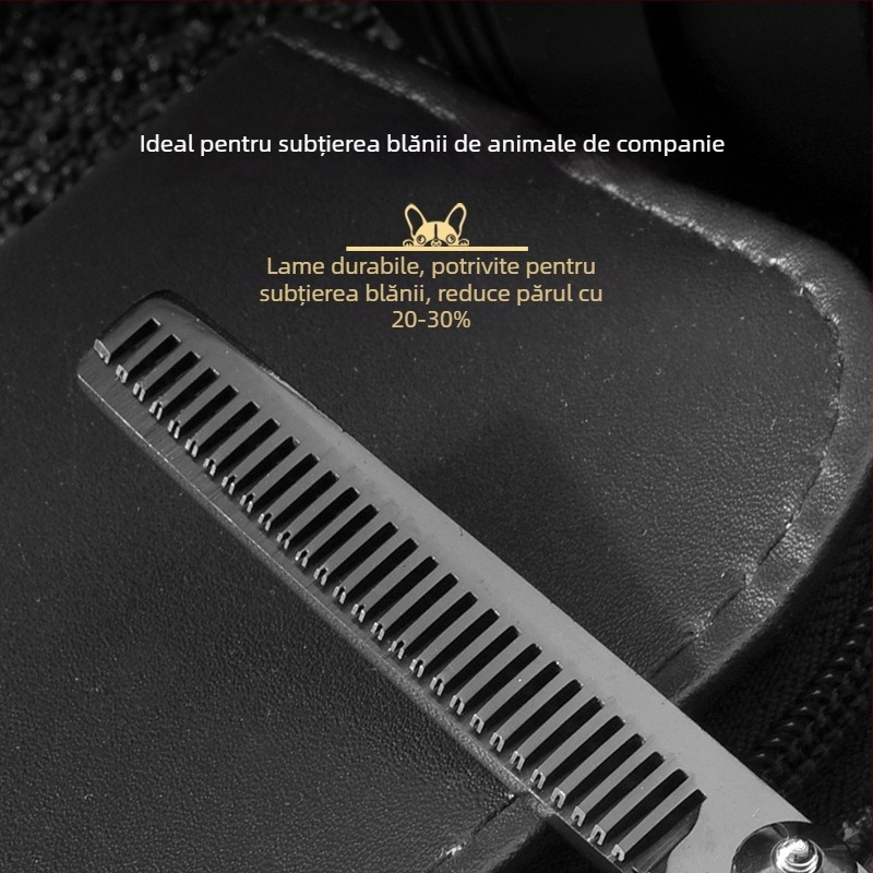 Foarfecă de îngrijire pentru animale de companie – foarfeci curbate pentru păr de câine, oțel inoxidabil 4Cr, Sillyfu