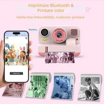K12Pro Cameră Bluetooth pentru imprimare color, înregistrare video 1080P, ecran IPS, corp ABS, baterie de aproximativ 4 ore