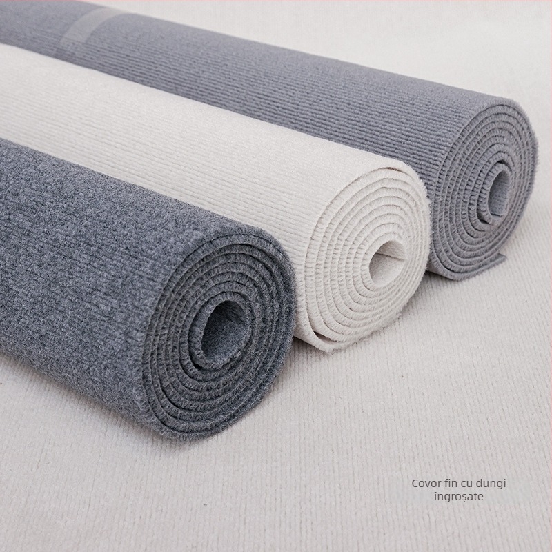 Covor cu dungi, fibră de polyester, țesut la mașină, formă personalizată, rezistent la pete