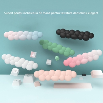 PIWIJOY suport de încheietură din silicon pentru tastatură mecanică – model nor, față dublă, anti-derapare, pentru gaming