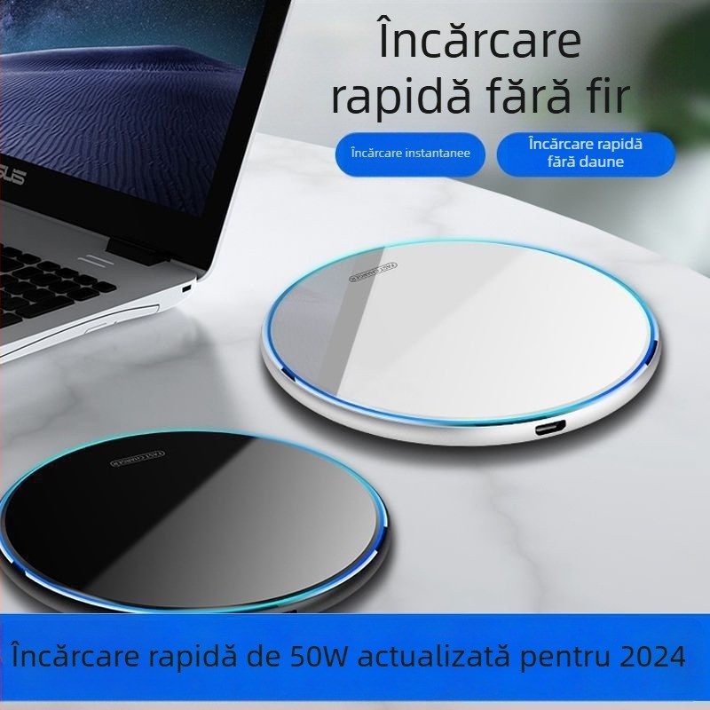 Încărcător wireless rapid QC 4.0 - Compatibil cu Fast Charge, Fără încărcare magnetică, Fără afișaj, Nu este original