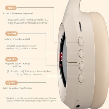 Căști wireless cu Bluetooth, conector de 3,5 mm, microfon încorporat, procesare OEM, logo imprimat