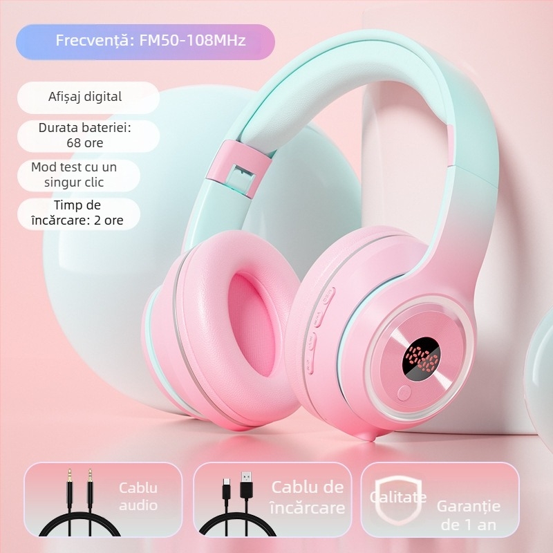 Căști wireless cu Bluetooth, conector de 3,5 mm, microfon încorporat, procesare OEM, logo imprimat