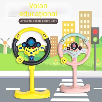 Volan vertical pentru mașină – jucărie educativă interactivă pentru copii 4-6 ani, din plastic, dispozitiv electronic de învățare cu muzică
