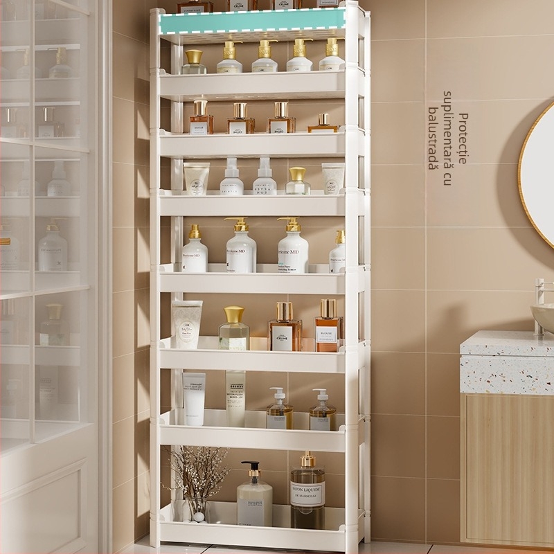 Qin qi Raft de depozitare pentru baie – Spațiu ultra-îngust, Montare pe podea, Dulap PP cu mai multe etaje, Model 2082799114106339968, Specificații standard, Stil modern minimalist