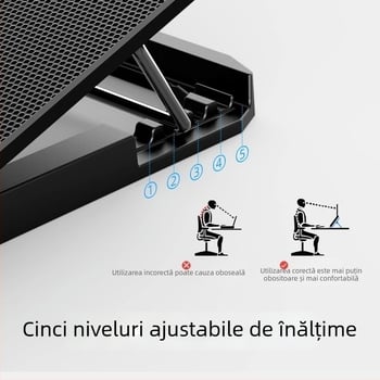 Suport de răcire pentru notebook A9, cu 6 ventilatoare, plasă metalică, cablu de 0,7 m, compatibil cu laptopuri