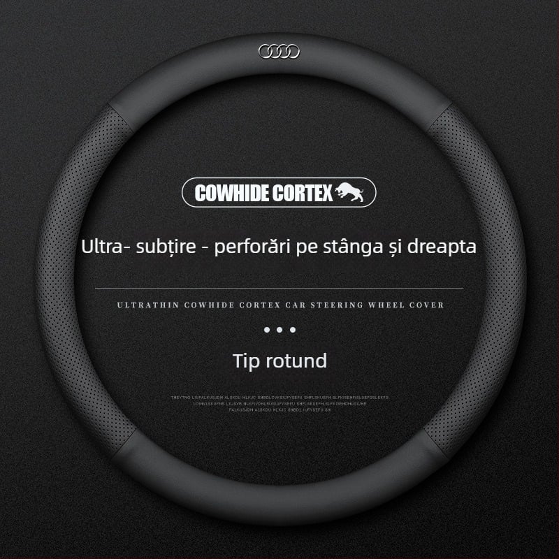 Husă volan din piele pentru Audi, diametru 38 cm, patru sezoane, stil simplu, compatibil cu A4L, A6, A3, A5, A7, A8, Q2L, Q3, Q5, Q7, Q8