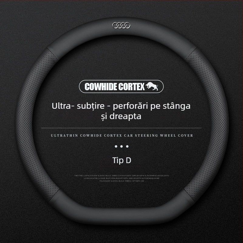 Husă volan din piele pentru Audi, diametru 38 cm, patru sezoane, stil simplu, compatibil cu A4L, A6, A3, A5, A7, A8, Q2L, Q3, Q5, Q7, Q8