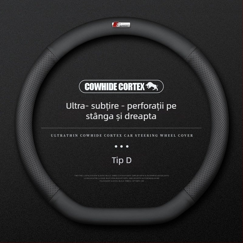 Husă volan din piele pentru Audi, diametru 38 cm, patru sezoane, stil simplu, compatibil cu A4L, A6, A3, A5, A7, A8, Q2L, Q3, Q5, Q7, Q8
