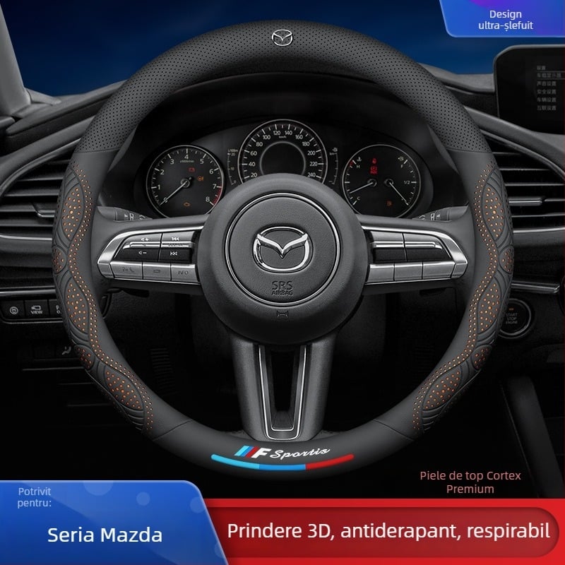 Husă de volan Mazda, stil sport, pentru toate anotimpurile, montaj dedicat