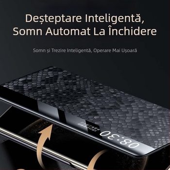 Carcasă din piele pentru Huawei MateX6, finisaj electroplatinat — piele naturală, electroplatinat, protecție la șocuri, disipare a căldurii, priză magnetică