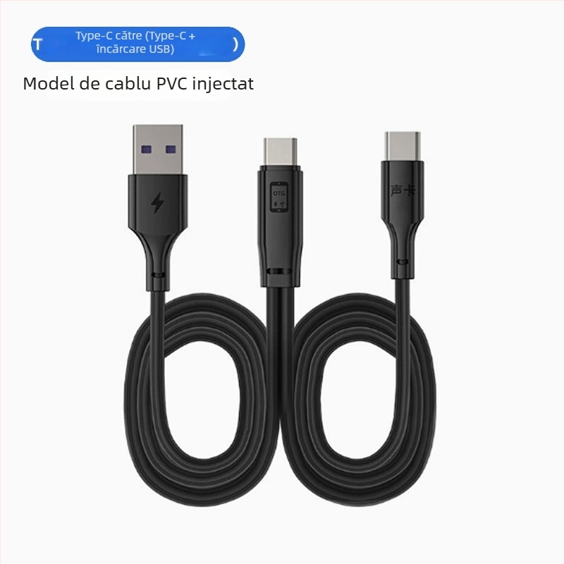 Cablu audio OTG cu mai multe interfețe, 1 la 2 splitter, compatibil Apple Type-C, transfer extins, interfețe Lightning/OTG/Micro USB/Type-C, putere maximă de ieșire 10, material: țesătură