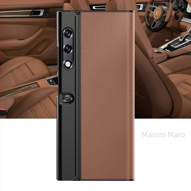 Husă pentru telefon Honor Glory VPurse cu protecție a ecranului pliabil, stil Bracket, piele naturală, anti-cădere, compatibil Glory (Brand YUGOIF; Material: Piele naturală; Funcție: Anti-cădere; Compatibil: Glory; Stil: Bracket)