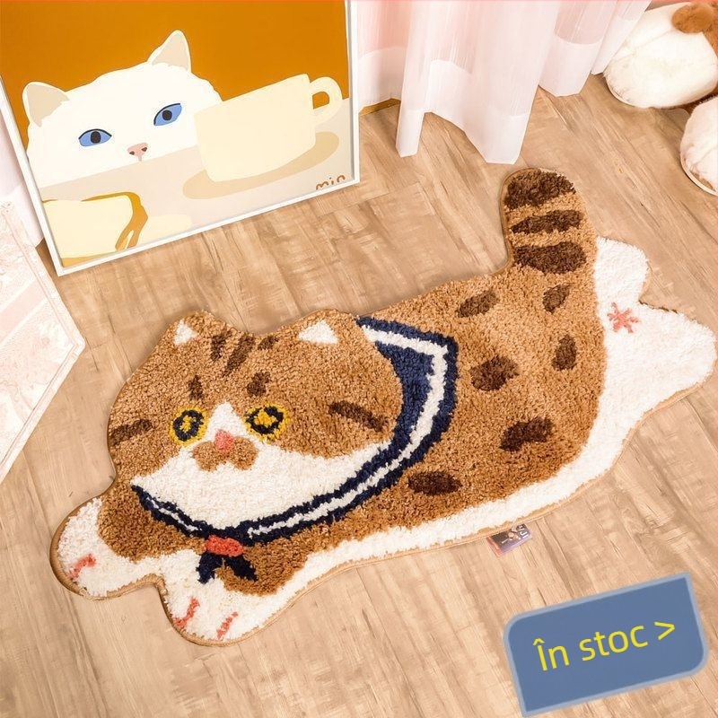 Covoraș de podea drăguț cu imprimeu imitatie cașmir, pentru baie și hol, antiderapant, absorbant, ușor de întreținut