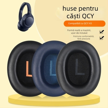 Perne din piele PU pentru urechi QCY H3, H3 Pro și H3 Lite — piele PU, instalare ușoară, compatibile cu seria H3