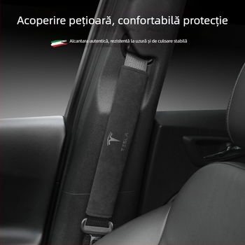 SNBLO Gap Plug pernă pentru curea de siguranță Tesla Model 3/Y/S/X – Alcantara suede, imprimare logo, personalizabil