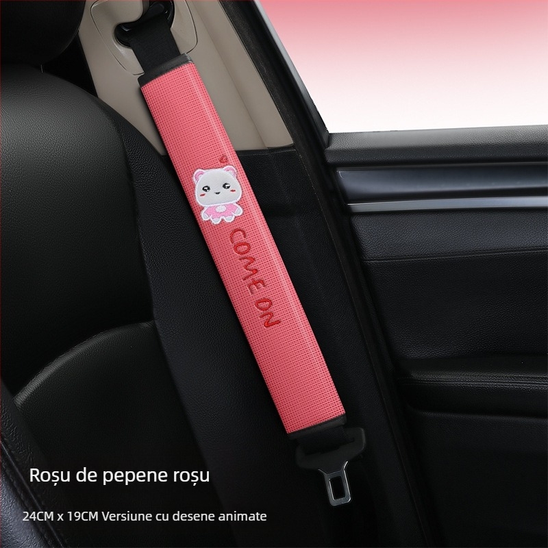 Acoperire pentru centura de siguranță auto - design desen animat, material poliester, personalizabil, logo tipărit