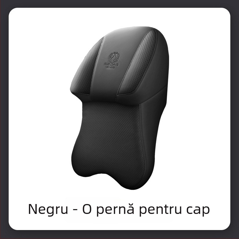 Pernă de gât auto cu spumă cu memorie și husă din piele artificială | potrivire universală, utilizare în toate anotimpurile, stil simplu