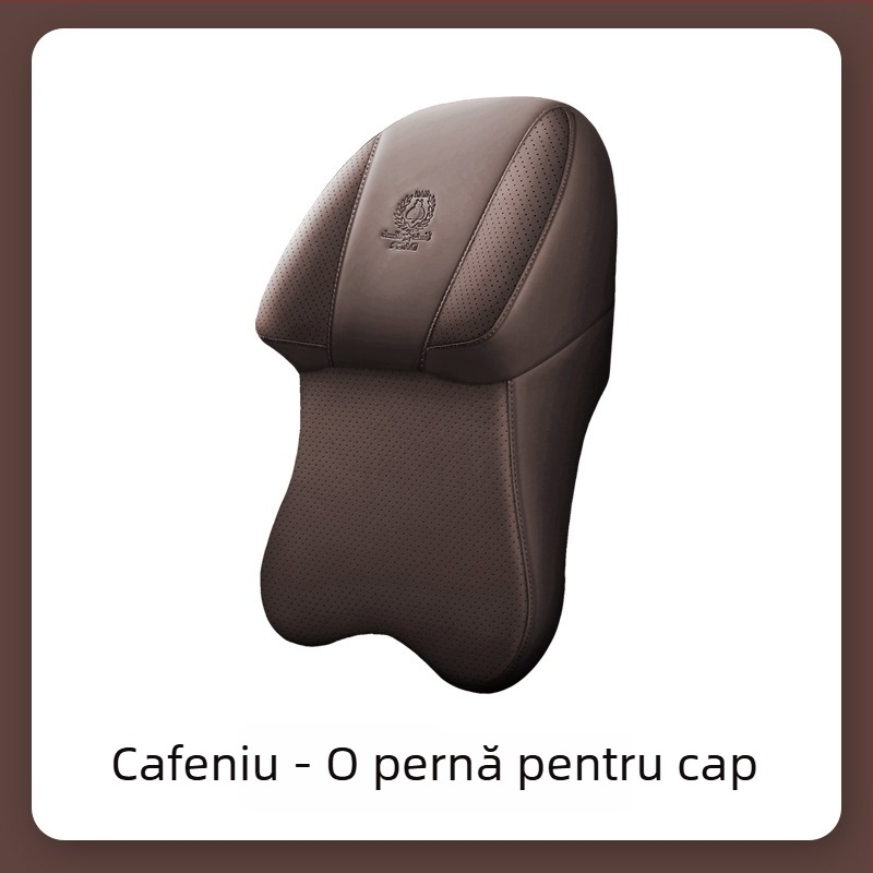 Pernă de gât auto cu spumă cu memorie și husă din piele artificială | potrivire universală, utilizare în toate anotimpurile, stil simplu