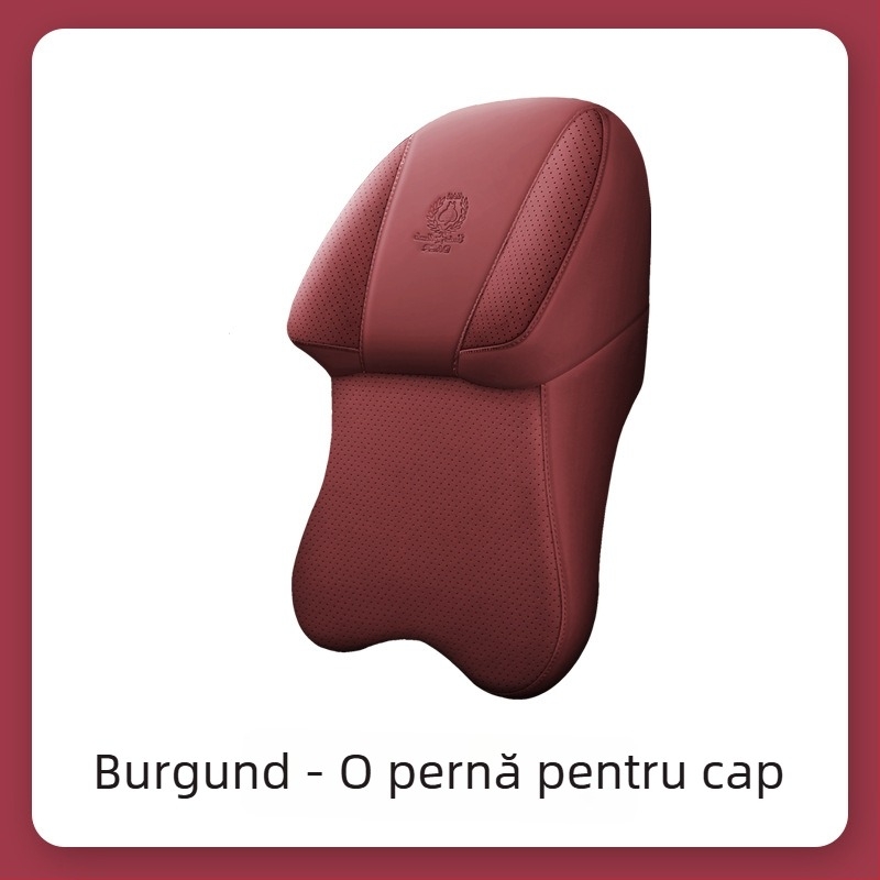 Pernă de gât auto cu spumă cu memorie și husă din piele artificială | potrivire universală, utilizare în toate anotimpurile, stil simplu