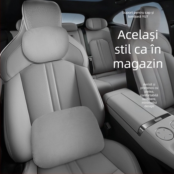 Perna auto pentru gât cu exterior din fibre sintetice și umplutură din fibre sintetice, potrivită pentru toate autovehiculele, utilizare pe tot timpul anului, stil original.