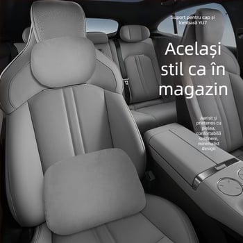 Perna auto pentru gât cu exterior din fibre sintetice și umplutură din fibre sintetice, potrivită pentru toate autovehiculele, utilizare pe tot timpul anului, stil original.