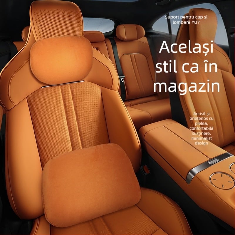 Perna auto pentru gât cu exterior din fibre sintetice și umplutură din fibre sintetice, potrivită pentru toate autovehiculele, utilizare pe tot timpul anului, stil original.