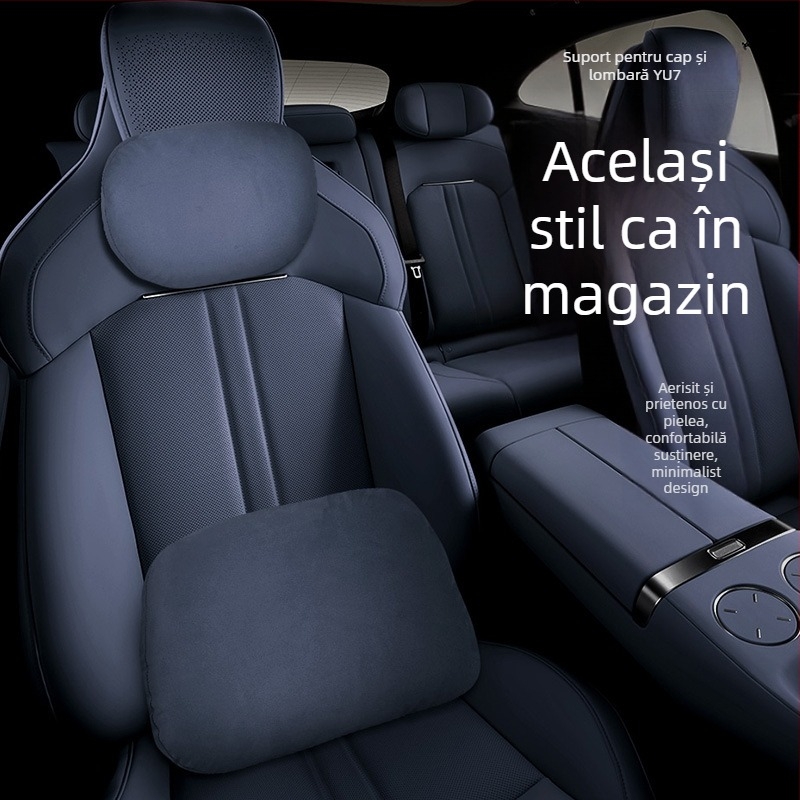 Perna auto pentru gât cu exterior din fibre sintetice și umplutură din fibre sintetice, potrivită pentru toate autovehiculele, utilizare pe tot timpul anului, stil original.