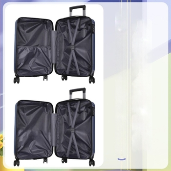 Set de bagaje cu trusă cosmetică – material ABS+PC, roți universale, deschidere cu fermoar, mâner telescopic, lacăt cu combinație