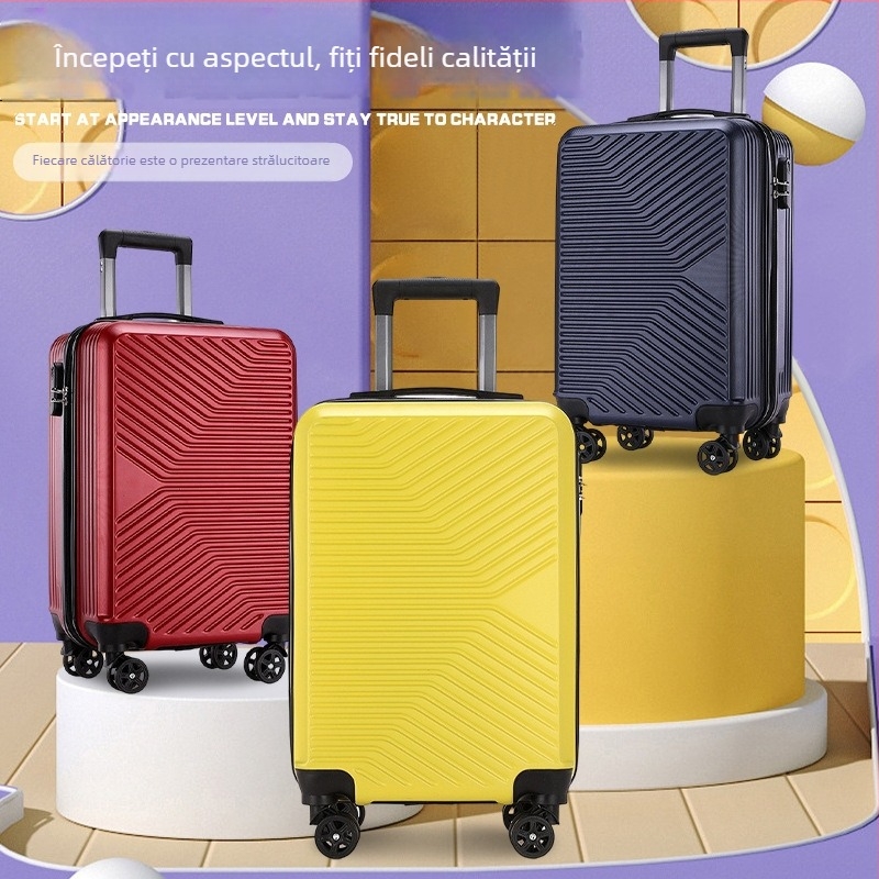 Set de bagaje cu trusă cosmetică – material ABS+PC, roți universale, deschidere cu fermoar, mâner telescopic, lacăt cu combinație