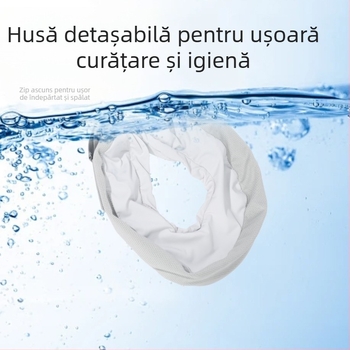 Perna cervicală din memory foam în formă U – pentru călătorii și birou, husă poliester, portabil