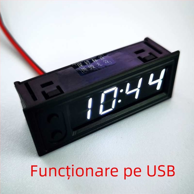 Modul de ceas digital încorporat pentru mașină, cu funcție timp și dată, design unghi reglabil; Material: Altul; Standard de execuție: Altul