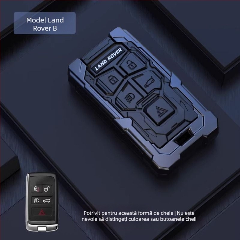 Husă pentru cheie Land Rover și Jaguar – aliaj de aluminiu, stil modern, personalizabilă, compatibilă cu Range Rover Sport, Discovery 4, Evoque, Defender