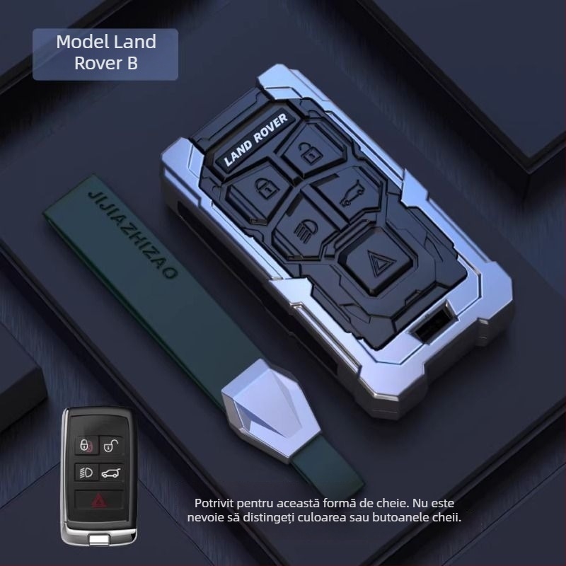 Husă pentru cheie Land Rover și Jaguar – aliaj de aluminiu, stil modern, personalizabilă, compatibilă cu Range Rover Sport, Discovery 4, Evoque, Defender