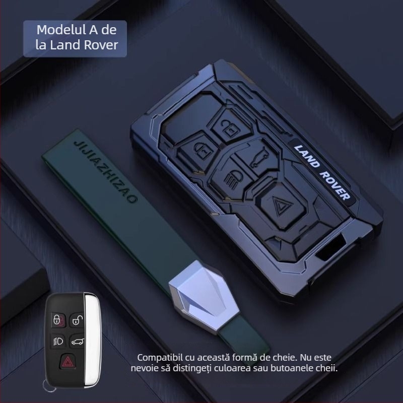 Husă pentru cheie Land Rover și Jaguar – aliaj de aluminiu, stil modern, personalizabilă, compatibilă cu Range Rover Sport, Discovery 4, Evoque, Defender