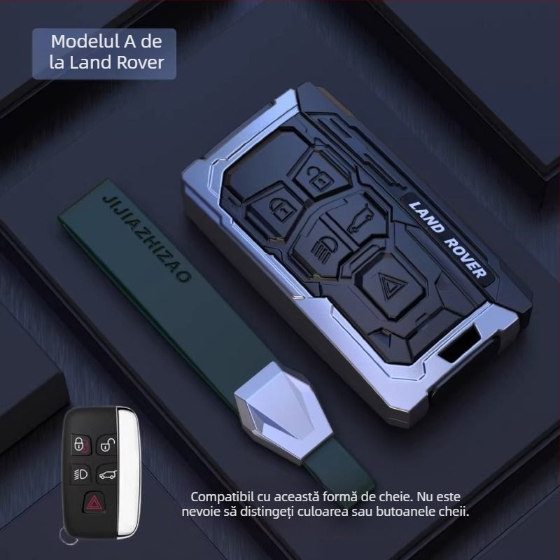 Husă pentru cheie Land Rover și Jaguar – aliaj de aluminiu, stil modern, personalizabilă, compatibilă cu Range Rover Sport, Discovery 4, Evoque, Defender