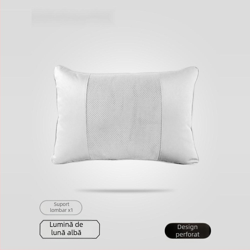 Perneuă auto pentru cap cu umplutură Dupont bio-fleece, husă velur, model geometric, suport lombar, pentru toate anotimpurile, stil simplu