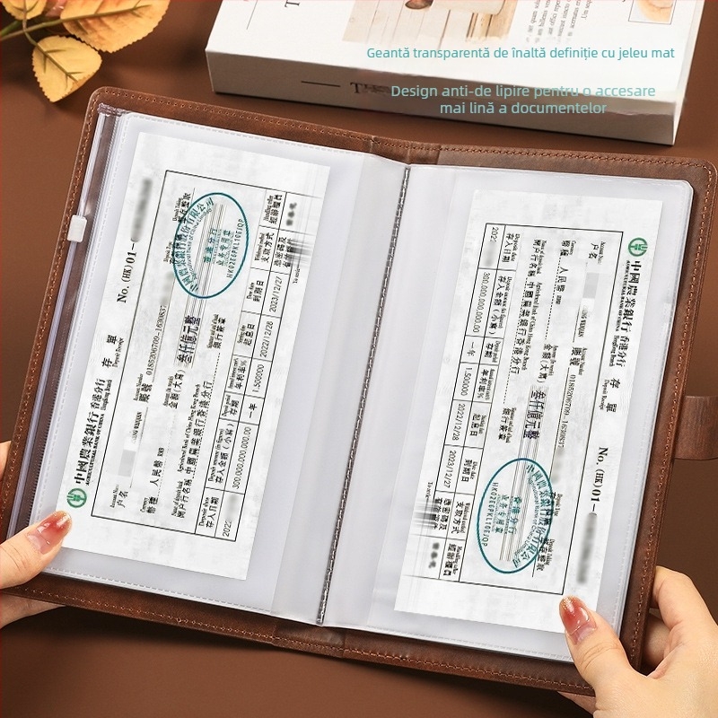 Organizator facturi – dosar din piele moale, personalizare cu logo