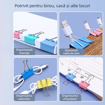 Wengu clip metal pentru birou, gol, în formă de coadă